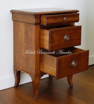 Classically inspired solid wood bedside table, Venetian artisan production
